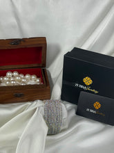 Fancy Glamorous design silver stones bangles set for girls/ women (12pcs Set)